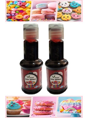 Artlantis Gıda Boyası Sıvı 50 ml 2 Adet Su Bazlı Likit Renkli Sıvı Gıda Boyası Pasta Hamur Boyası Kek Fonda Yüksek Konsantre