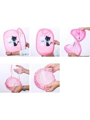 Ozcmax Karikatür Figürlü Katlanır  File Oyuncak ve Çamaşır Sepeti