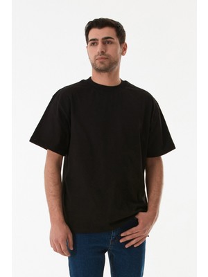 Basic Bisiklet Yaka Oversize Tişört