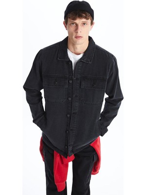 Siyah Rodeo Standart Kalıp Erkek Jean Ceket