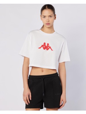 Kappa Parte Tee Kadın Beyaz Regular Fit Tişört