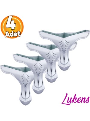 Badem10 (4 Adet) Lükens Lüks Plastik Krom 14 cm Mobilya Oturma Grubu Kanepe Tv Ünitesi Koltuk Ayağı  Ayakları