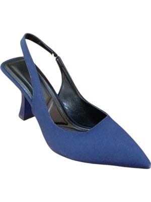 Bilener Şiko 809 Kadın Kadeh Ökçe Arka Açık Stiletto Ayakkabı Lacivert