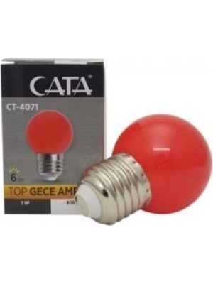 Cata Kırmızı 1W Ledli Gece Lambası E-27 Duylu