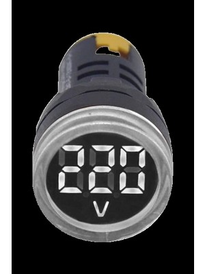 Gwest 24V-550V Voltmetreli Beyaz (Şeffaf) Sinyal Lambası 220V Göstergeli 22MM