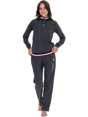 U.S. Polo Assn. Kadın Antrasit Melanj Pijama Takım 20112