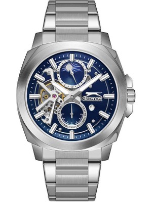 Slazenger SL.09.2441.2.03 Quartz Çelik Gri Mavi Kadran 44 mm Erkek Kol Saati