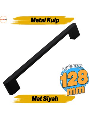 Badem10 Uhud Kulp 160 mm Siyah Metal Mutfak Mobilya Çekmece Mutfak Dolap Dolabı Kulpları Kapak Kulbu 16 cm