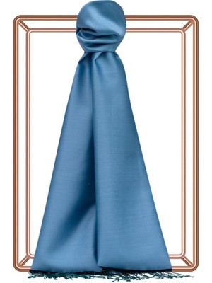 Ipekevi Çift Taraflı Ipek Şal - Yeni Gök Mavi