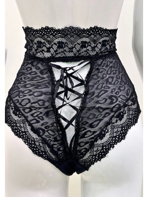 Siyah Dantelli Yüksek Bel Külot VENÜS-K1013
