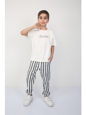 Çizgili Gabardin Pantolonlu Takım
