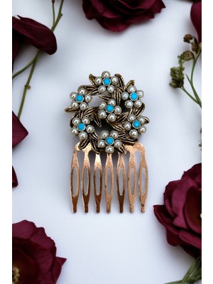 Kristal Taşlı Vintage Tarak Topuz Toka