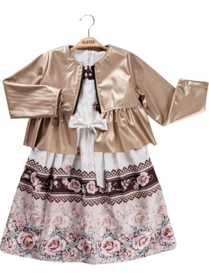 Aleyza ÇİÇEK DESENLİ CEKETLİ KIZ ELBİSE