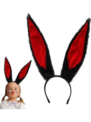 No8 Home Peluş Malzemeden Imal Mega Boy Şekil Verilebilir Tavşan Kulağı Siyah 14X43 cm