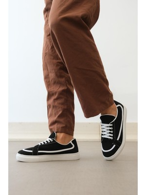 BA0351 Boa Bağcıklı Deri Tozu Günlük Siyah Renk Spor Ayakkabı