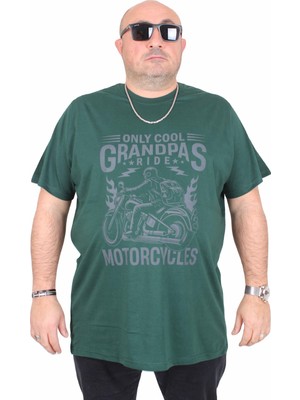 Moc Grande Erkek Büyük Beden Sıfır Yaka Tişört Only Cool 25177 Neftı