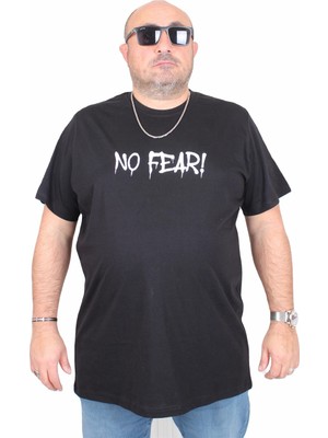 Moc Grande Erkek Büyük Beden Sıfır Yaka Tişört No Fear 25143 Sıyah