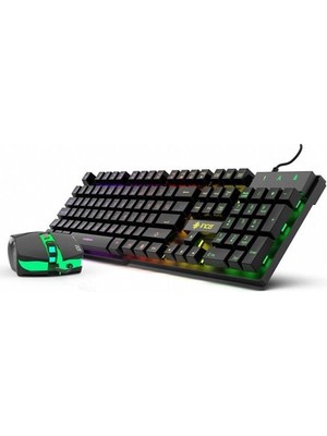 Inca IKG-448 USB Q Trk Rgb LED Aydınlatmalı Mekanik Hisli Siyah Gaming Klavye - Mouse Set