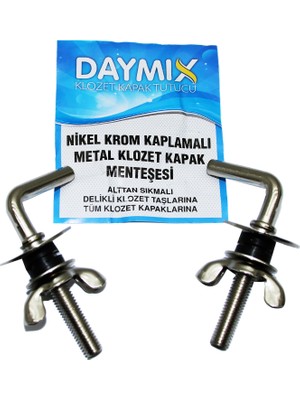 Daymıx Alttan Sıkmalı Metal Klozet Kapak Menteşesi Vidası Nikel Krom Kaplamalı