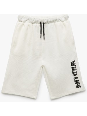 Koton Baskı Detaylı Beli Bağlamalı Pamuklu Şort