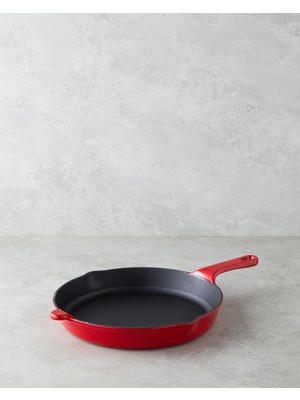 English Home Hecha Demir Döküm Yuvarlak Tava Kırmızı