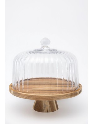 Green Eye Homes Akasya Standlı Cam Kek Fanusu