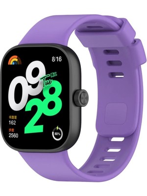 Bilişim Akademi  Xiaomi Redmi Watch 4 Uyumlu Slikon Kordon Yumuşak Kordon Renkli - Lila