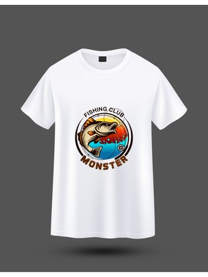 Vexshirt Erkek Balıkçılık Temalı Regular  Tişört