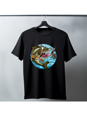 Vexshirt Erkek Balıkçılık Temalı Regular  Tişört