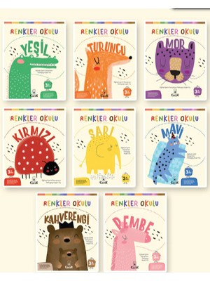 3+ Yaş - Renkler Okulu Seti - Okul Öncesi, Etkinlik - 8 Kitap