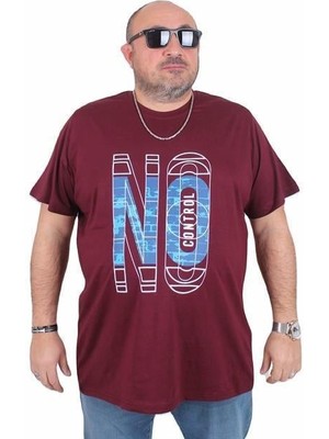 Starbattal Erkek Büyük Beden Sıfır Yaka Tişört No Control 25172 Murdum