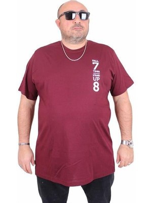 Starbattal Erkek Büyük Beden Sıfır Yaka Tişört Stand Up 25158 Murdum