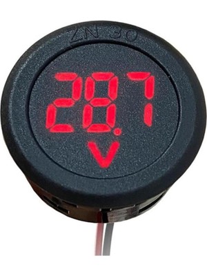 Rodevino Yuvarlak Dc Voltmetre 4‑100 v Panel Led