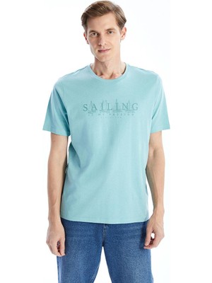 Lcwaıkıkı Classic Bisiklet Yaka Baskılı Penye Erkek Tişört