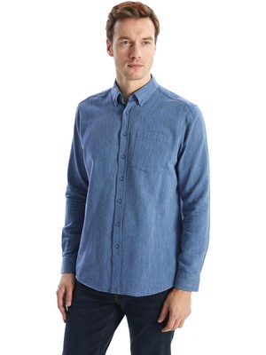 Lcwaıkıkı Classic  Regular Fit Uzun Kollu Keten Karışımlı Erkek Gömlek