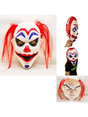 Skygo Kızıl Saçlı Joker Palyaço Maskesi