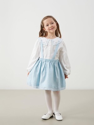 Lcw Kids  Nakışlı Kız Çocuk Bluz ve Askılı Etek 2'li