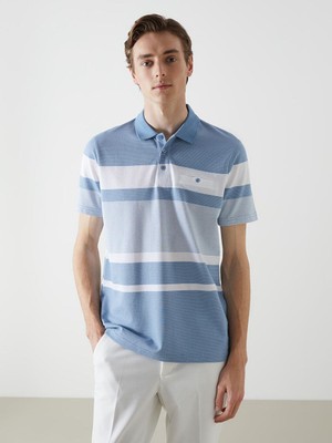 Lcwaıkıkı Classic  Polo Yaka Kısa Kollu Çizgili Pike Erkek Tişört