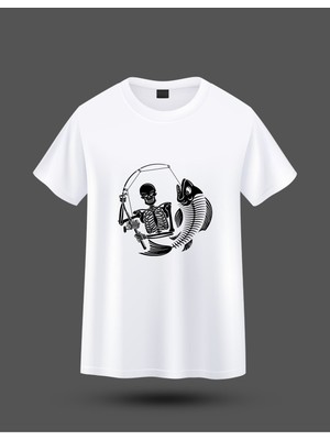 Vexshirt Erkek Balıkçılık Temalı Regular  Tişört