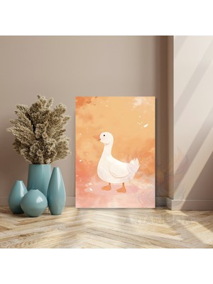 Artarilion Kanvas Tablo Sevimli Beyaz Ördek Tablo Çocuk Odası Tablosu
