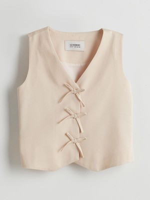 Lcw Kids  Fiyonk Detaylı Kız Çocuk Klasik Yelek