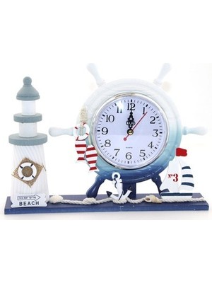 Acornbella Ahşap Marin Deniz Feneri Dümenli Saat