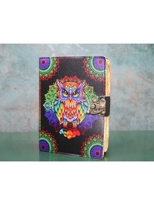 Acornbella Baykuşlu Deri Defter Model 2
