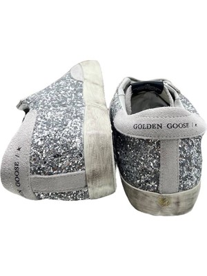 Globalux Golden Goose Glitter Sneaker - Gümüş Parıltılı Kadın Spor Ayakkabı