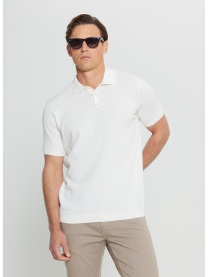 Altınyıldız Classics Polo Yaka Standart Ekru Erkek Kazak ACE072252045_EKR