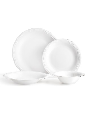 Viola 6 Kişilik 24 Parça Yemek Takımı - Beyaz/silver