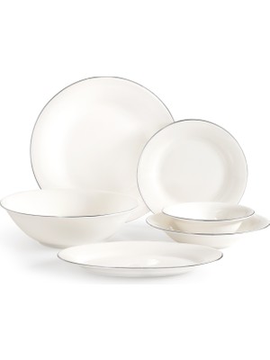 Solara 6 Kişilik 27 Parça Yemek Takımı - Beyaz/silver