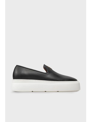 Giuseppe Zanotti Logolu Deri Kalın Tabanlı Loafer Ayakkabı Erkek Ayakkabı EU40011