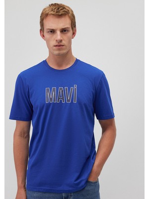 Mavi Logo Baskılı Mavi Tişört 066842-70896