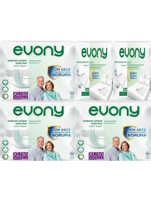 Evony Hasta Bezi Yetişkin Bel Bantlı Tekstil Yüzey Ekstra Büyük 90 Adet+ Yatak Koruyucu Örtü 60 Adet